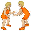 🤼🏼 Emoji Personas Luchando, Tono De Piel Claro Medio en Samsung One UI 2.5.