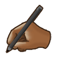 ✍🏾 Emoji Escrevendo à Mão: Pele Morena Escura na Samsung One UI 2.5.