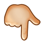 Emoji 👇🏼 Indice Abbassato: Carnagione Abbastanza Chiara su Samsung One UI 3.1.1.