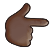 👉🏿 Emoji Dorso De Mano Con índice A La Derecha: Tono De Piel Oscuro en Samsung One UI 3.1.1.