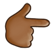 👉🏾 Emoji Dorso De Mano Con índice A La Derecha: Tono De Piel Oscuro Medio en Samsung One UI 3.1.1.