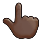 👆🏿 Emoji Dorso Da Mão Com Dedo Indicador Apontando Para Cima: Pele Escura na Samsung One UI 3.1.1.