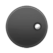 Émoji ⚈ Cercle noir avec un point blanc à droite sur Samsung One UI 3.1.1.