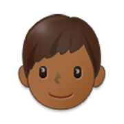Emoji 👦🏾 Bambino: Carnagione Abbastanza Scura su Samsung One UI 3.1.1.