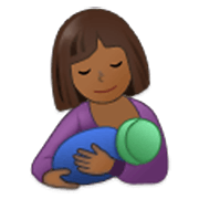 🤱🏾 Emoji Lactancia Materna: Tono De Piel Oscuro Medio en Samsung One UI 3.1.1.