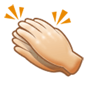 Emoji 👏🏻 Mani Che Applaudono: Carnagione Chiara su Samsung One UI 3.1.1.