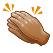 Emoji 👏🏽 Mani Che Applaudono: Carnagione Olivastra su Samsung One UI 3.1.1.