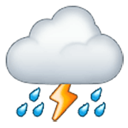 ⛈️ Emoji Wolke mit Blitz und Regen Samsung One UI 3.1.1.