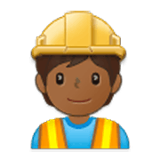 👷🏾 Emoji Trabalhador De Construção Civil: Pele Morena Escura na Samsung One UI 3.1.1.