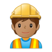 👷🏽 Emoji Bauarbeiter(in): mittlere Hautfarbe Samsung One UI 3.1.1.