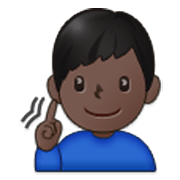 Emoji 🧏🏿‍♂️ Uomo Con Problemi Di Udito: Carnagione Scura su Samsung One UI 3.1.1.