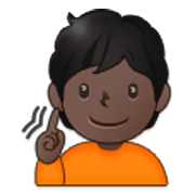 Emoji 🧏🏿 Persona Con Problemi Di Udito: Carnagione Scura su Samsung One UI 3.1.1.