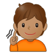 Emoji 🧏🏽 Persona Con Problemi Di Udito: Carnagione Olivastra su Samsung One UI 3.1.1.
