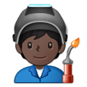 Emoji 🧑🏿‍🏭 Persona Che Lavora In Fabbrica: Carnagione Scura su Samsung One UI 3.1.1.