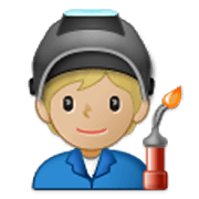 Emoji 🧑🏼‍🏭 Persona Che Lavora In Fabbrica: Carnagione Abbastanza Chiara su Samsung One UI 3.1.1.