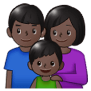 👪🏿 Emoji Familia, Tono De Piel Oscuro en Samsung One UI 3.1.1.