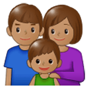 Émoji 👪🏽 Famille, Peau Légèrement Mate sur Samsung One UI 3.1.1.