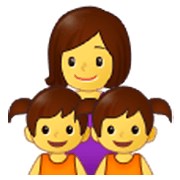 👩‍👧‍👧 Emoji Familie: Frau, Mädchen und Mädchen Samsung One UI 3.1.1.