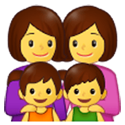 👩‍👩‍👧‍👦 Emoji Família: Mulher, Mulher, Menina E Menino na Samsung One UI 3.1.1.