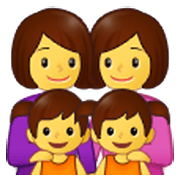 Émoji 👩‍👩‍👧‍👧 Famille : Femme, Femme, Fille Et Fille sur Samsung One UI 3.1.1.