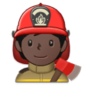 🧑🏿‍🚒 Emoji Feuerwehrmann/-frau: dunkle Hautfarbe Samsung One UI 3.1.1.