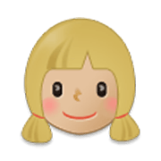 Emoji 👧🏼 Bambina: Carnagione Abbastanza Chiara su Samsung One UI 3.1.1.