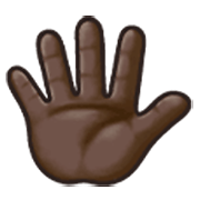 🖐🏿 Emoji Hand mit gespreizten Fingern: dunkle Hautfarbe Samsung One UI 3.1.1.