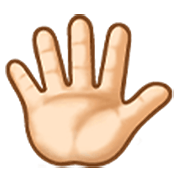 Emoji 🖐🏻 Mano Aperta: Carnagione Chiara su Samsung One UI 3.1.1.