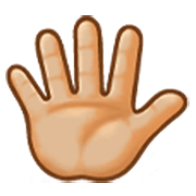 🖐🏼 Emoji Hand mit gespreizten Fingern: mittelhelle Hautfarbe Samsung One UI 3.1.1.