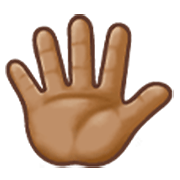 🖐🏽 Emoji Hand mit gespreizten Fingern: mittlere Hautfarbe Samsung One UI 3.1.1.