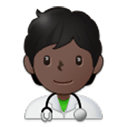 🧑🏿‍⚕️ Emoji Arzt/Ärztin: dunkle Hautfarbe Samsung One UI 3.1.1.