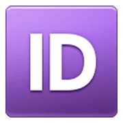 🆔 Emoji Großbuchstaben ID in lila Quadrat Samsung One UI 3.1.1.