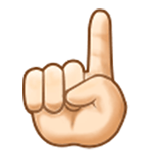 ☝🏻 Emoji nach oben weisender Zeigefinger von vorne: helle Hautfarbe Samsung One UI 3.1.1.