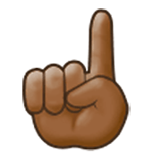 ☝🏾 Emoji nach oben weisender Zeigefinger von vorne: mitteldunkle Hautfarbe Samsung One UI 3.1.1.