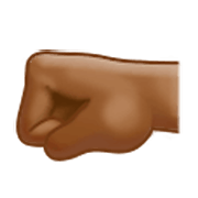 🤛🏾 Emoji Faust nach links: mitteldunkle Hautfarbe Samsung One UI 3.1.1.