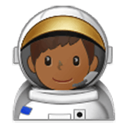 👨🏾‍🚀 Emoji Astronauta Hombre: Tono De Piel Oscuro Medio en Samsung One UI 3.1.1.