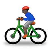 Émoji 🚴🏿‍♂️ Cycliste Homme : Peau Foncée sur Samsung One UI 3.1.1.