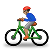 🚴🏽‍♂️ Emoji Homem Ciclista: Pele Morena na Samsung One UI 3.1.1.