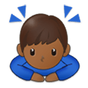 🙇🏾‍♂️ Emoji Homem Fazendo Reverência: Pele Morena Escura na Samsung One UI 3.1.1.