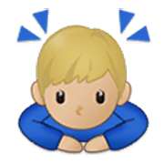 🙇🏼‍♂️ Emoji Hombre Haciendo Una Reverencia: Tono De Piel Claro Medio en Samsung One UI 3.1.1.