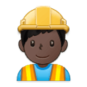 Emoji 👷🏿‍♂️ Operaio Edile Uomo: Carnagione Scura su Samsung One UI 3.1.1.