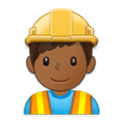👷🏾‍♂️ Emoji Obrero Hombre: Tono De Piel Oscuro Medio en Samsung One UI 3.1.1.
