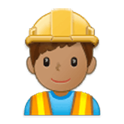 Émoji 👷🏽‍♂️ Ouvrier Du Bâtiment : Peau Légèrement Mate sur Samsung One UI 3.1.1.