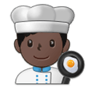 👨🏿‍🍳 Emoji Cozinheiro: Pele Escura na Samsung One UI 3.1.1.