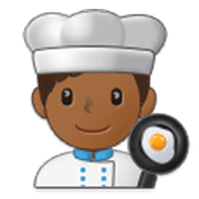 👨🏾‍🍳 Emoji Cozinheiro: Pele Morena Escura na Samsung One UI 3.1.1.