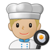 Emoji 👨🏼‍🍳 Cuoco: Carnagione Abbastanza Chiara su Samsung One UI 3.1.1.