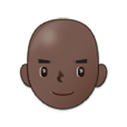 Emoji 👨🏿‍🦲 Uomo: Carnagione Scura E Calvo su Samsung One UI 3.1.1.