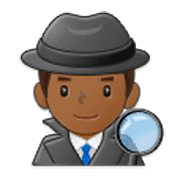 🕵🏾‍♂️ Emoji Detetive Homem: Pele Morena Escura na Samsung One UI 3.1.1.