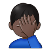 🤦🏿‍♂️ Emoji sich an den Kopf fassender Mann: dunkle Hautfarbe Samsung One UI 3.1.1.