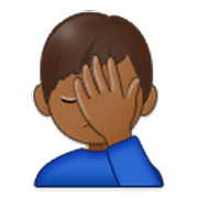 🤦🏾‍♂️ Emoji Hombre Con La Mano En La Frente: Tono De Piel Oscuro Medio en Samsung One UI 3.1.1.
